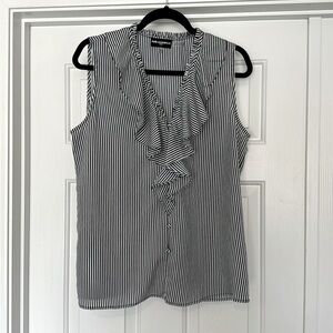 Navy/White Striped Sleeveless Blouse by Karl Lagerfield